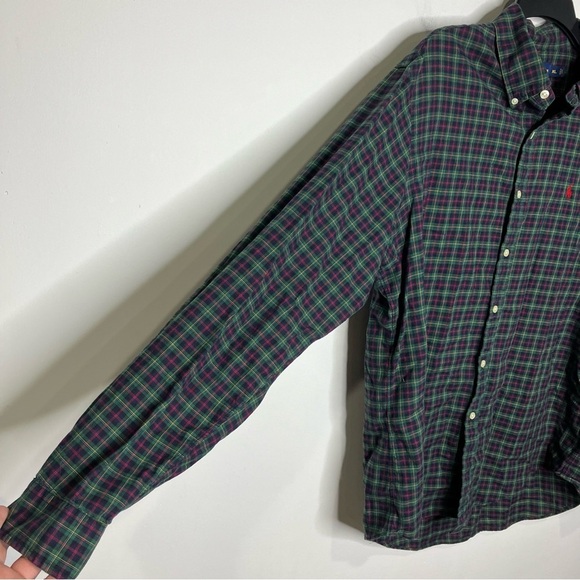 Ralph Lauren Green plaid button down shirt mens XL Christmas plaid 100% cotton - Picture 6 of 10
